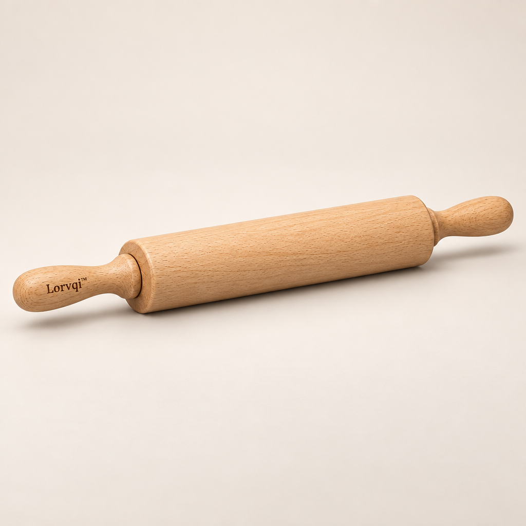 Lorvqi™ Solid Wood Rotating Rolling Pin hero