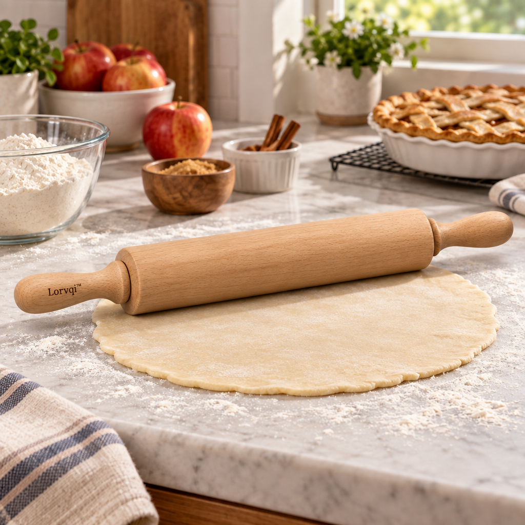 Lorvqi™ Solid Wood Rotating Rolling Pin main image 02