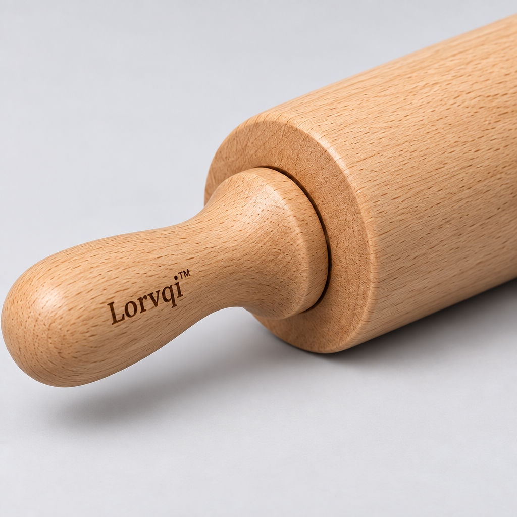 Lorvqi™ Solid Wood Rotating Rolling Pin main image 03