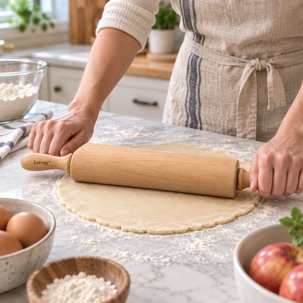 Lorvqi™ Solid Wood Rotating Rolling Pin main image 04